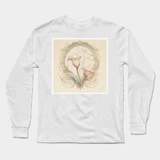 Watercolor Nouveau Flora Long Sleeve T-Shirt